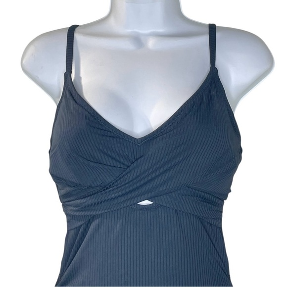 Charmo Ruched One Piece Swimsuit V Neck Monokini Bath Suit Tie Side Swimwear - Picture 4 of 12